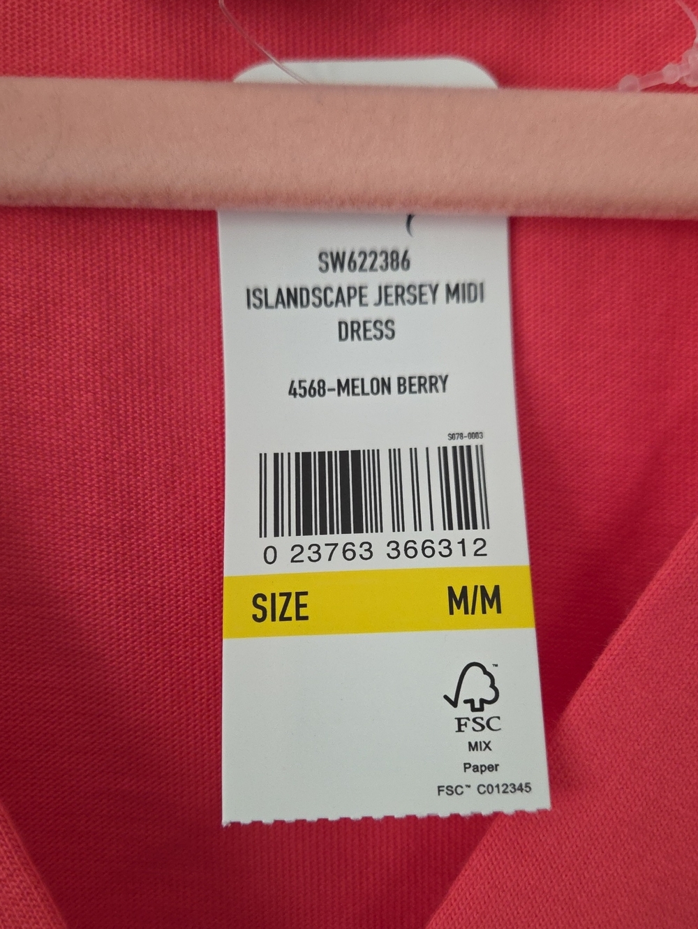 NWT Tommy Bahama Islandscape Jersey Midi Dress Melon Berry Size M - Picture 6 of 9